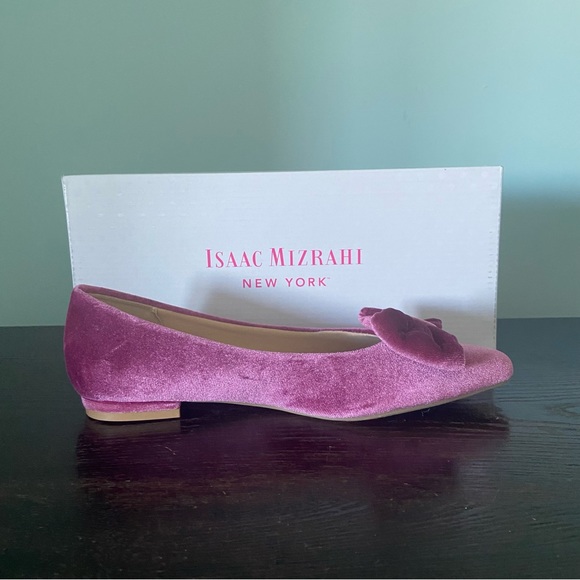 Isaac Mizrahi NIB Pink/Plum Velvet Flats with Bow, 7.5 - Picture 8 of 10